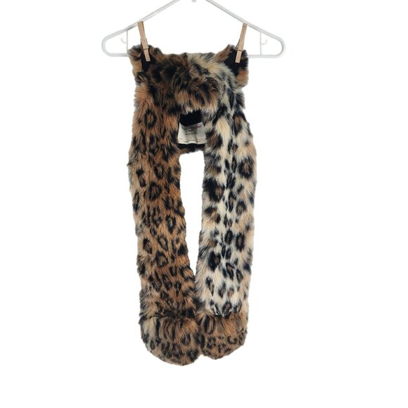 SpiritHoods Other - SpiritHoods Kids Leopard Faux Fur Hood & Scarf With Pockets